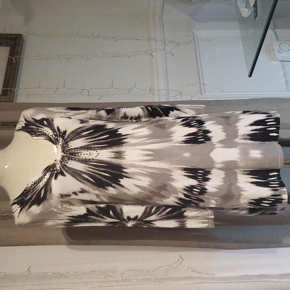 Belldini gray and white tie dye tunic dress size L